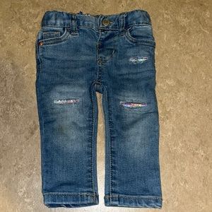 Sequin distressed jeans